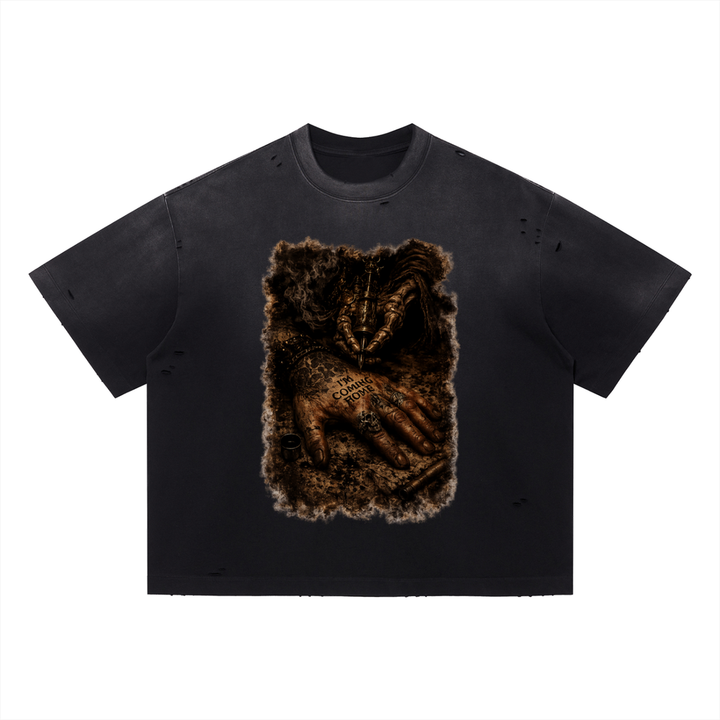 “My Final Tattoo” Vintage Washed Distressed Boxy Oversized T-Shirt