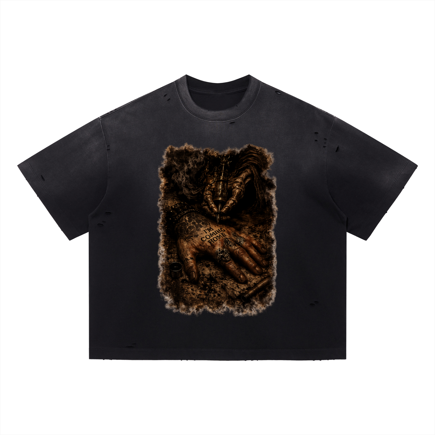 “My Final Tattoo” Vintage Washed Distressed Boxy Oversized T-Shirt