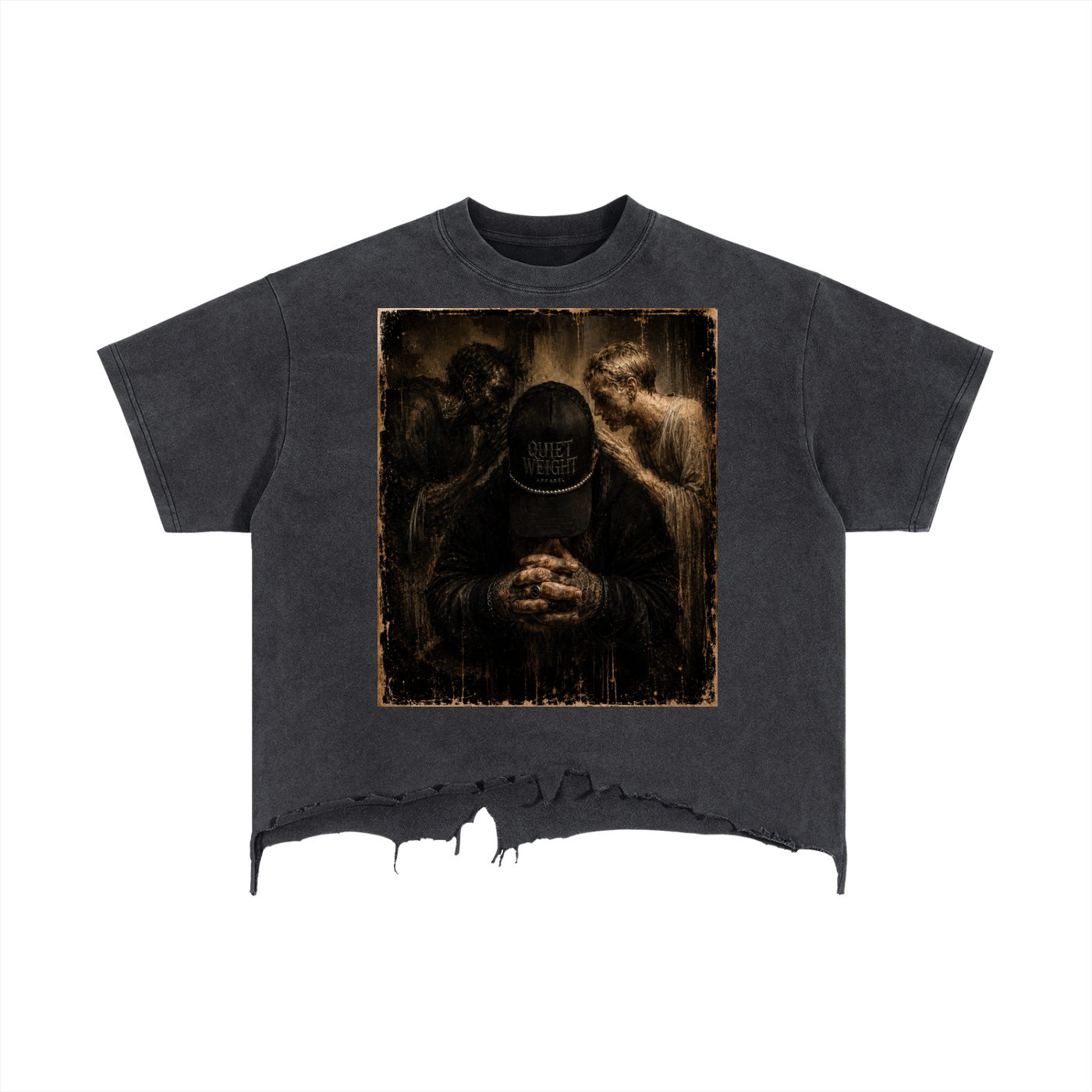 Vintage Wash Boxy Distressed Hem T-Shirt